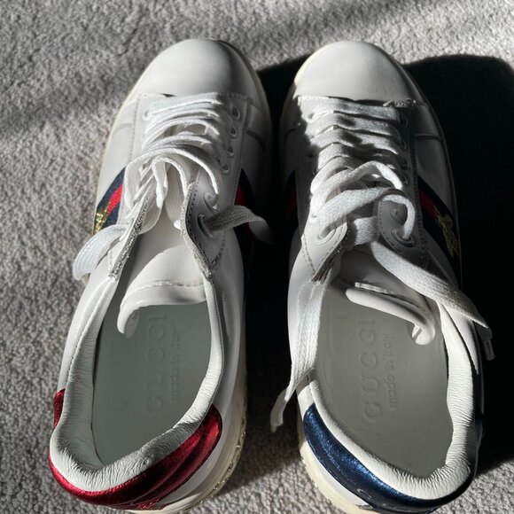 Gucci Bee Crystal Platform Sneakers - Picture 4 of 5